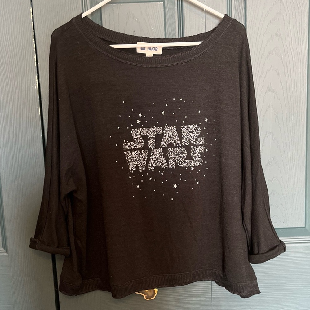 GAP STAR WARS women’s Sweater Top Shirt Large NWOT Wide Neck Black Acrylic Blend